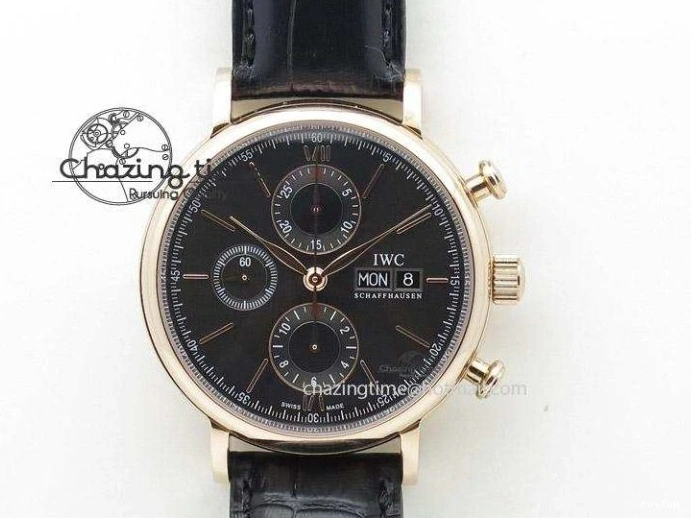 MIROTIME 0328 SmartChoice Mark XVIII IW327006 Titanium M+F 1:1 Best Edition Black Dial on Brown Leather Strap A 7145